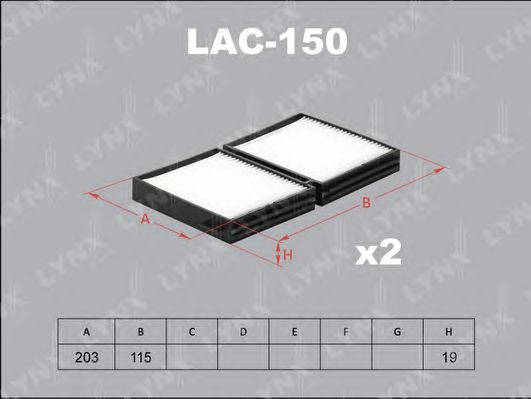 Купить запчасть LYNX - LAC-150 Фильтр салонный (комплект 2 шт.) подходит для TOYOTA Mark II 92-01 LAC-150