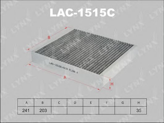 Купить запчасть LYNX - LAC-1515C Фильтр салонный угольный подходит для CHEVROLET Cruze 09/Orlando 11, OPEL Astra J 09/Insignia 08/Meriva B 10, SAAB 9-5 10 LAC-1515C