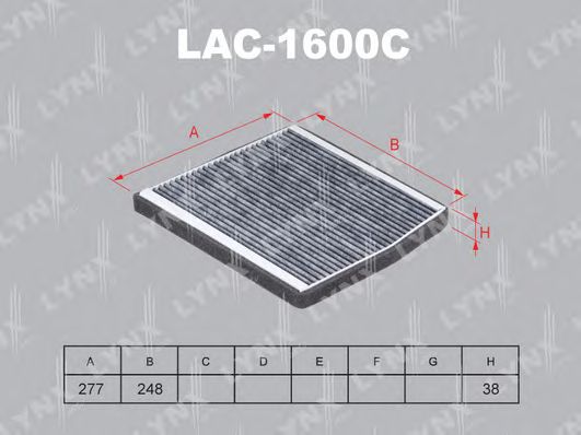 Купить запчасть LYNX - LAC-1600C Фильтр салонный угольный подходит для VOLVO C70 97-05/S60 05/S70 97-00/S80 99-06/XC70 02/XC90 02 LAC-1600C