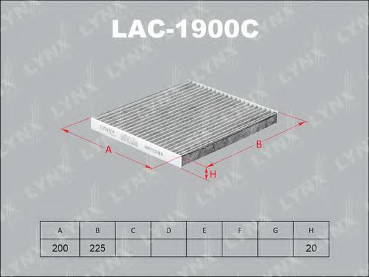Купить запчасть LYNX - LAC-1900C Фильтр салонный угольный подходит для SSANGYONG Actyon 2.0D 10 / Korando C 2.0D 10 LAC-1900C