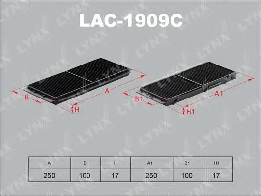Купить запчасть LYNX - LAC-1909C Фильтр салонный угольный (комплект 2 шт.) подходит для MAZDA 3(BL) 1.6-2.2D 09 LAC-1909C