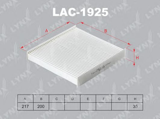 Купить запчасть LYNX - LAC-1925 Фильтр салонный подходит для RENAULT Logan 12 / Sandero 11 / Captur 13 / Clio 12 LAC-1925