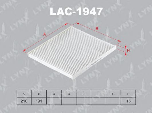 Купить запчасть LYNX - LAC-1947 Фильтр салонный подходит для HYUNDAI Solaris 10, KIA Rio III 11 LAC-1947