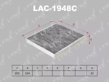 Купить запчасть LYNX - LAC-1948C Фильтр салонный подходит для AUDI A3 12 / TT 14, SKODA Fabia 14 / Octavia(5E) 12 / Superb 15 / Golf VII 12 / Passat 14 LAC-1948C