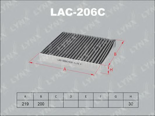 Купить запчасть LYNX - LAC-206C Фильтр салонный угольный подходит для NISSAN Murano 05/Teana 03/X-Trail 01, INFINITI FX 03 LAC-206C
