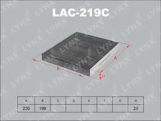 Купить запчасть LYNX - LAC-219C Фильтр салонный угольный подходит для NISSAN Navara, INFINITI M35/M45 LAC-219C