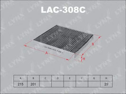 Купить запчасть LYNX - LAC-308C Фильтр салонный угольный подходит для CITROEN C-Crosser 07, MITSUBISHI Asx 10/Lancer 08/Outlander II 08, PEUGEOT 4007 07 LAC-308C