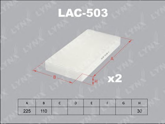 Купить запчасть LYNX - LAC-503 Фильтр салонный (комплект 2 шт.) подходит для HONDA Stream 01/Civic 01-05/CR-V 02-06 LAC-503
