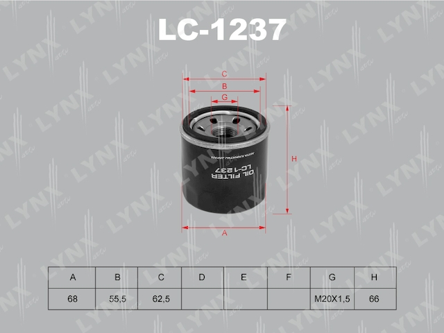Купить запчасть LYNX - LC-1237 Фильтр масляный подходит для INFINITY EX37/FX35-50/G37/M37, KIA Carens 1.6-1.8 02/Rio 1.3-1.5 00-05/Shuma 1.5-1.8 97-04, MAZDA 2 1.3-1.6 07/3 1.6 03, NISSAN Almera(N15) 2.0 96-00/(N16)  LC-1237