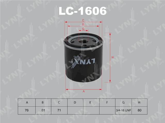Купить запчасть LYNX - LC-1606 Фильтр масляный подходит для FORD Escort/Fiesta 1.1-1.6 99/Sierra 1.6-1.8 93, MAZDA 121 1.3 96 LC-1606
