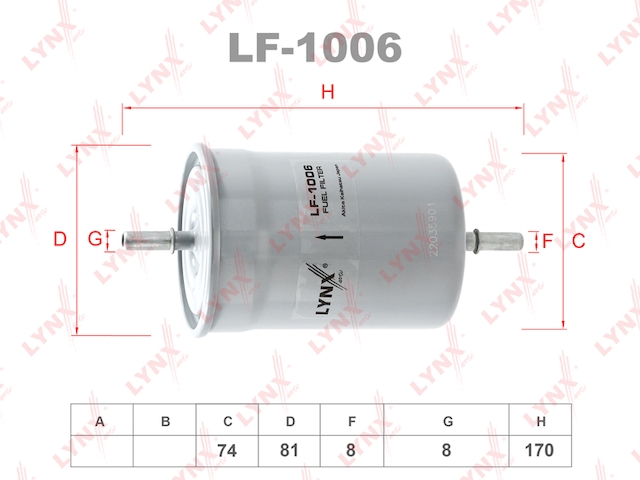 Купить запчасть LYNX - LF-1006 Фильтр топливный подходит для Audi A3 1.6-1.8T 96/A4 1.6-3.0 00-04/TT 1.8T 98-06/3.2 06/A8 3.0-6.0 03-10, Seat Toledo II 1.6-2.3 06, Skoda Octavia 1.4-2.0 99, Volkswagen Bora 1.4-2.8 9 LF-1006