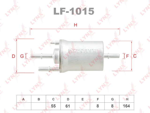 Купить запчасть LYNX - LF-1015 Фильтр топливный подходит для AUDI A1 1.2T-1.4T 10 / A3(8P1) 1.4T-2.0T 03, SEAT Altea 1.2T-2.0T 07 / Ibiza 1.2T-1.4T 09 / Leon 1.2T-2.0T 05 / Toledo 1.8T-2.0T 04, SKODA Fabia 1.2T-1. LF-1015