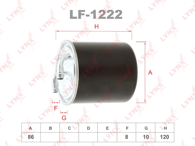 Купить запчасть LYNX - LF-1222 Фильтр топливный подходит для MB C200D-350D(W203/4) 00 / E200D-420D(W211) 02-08 / G320D(W463) 06 / GL320D-450D 06 / GLK320D-350D 08 / ML280D-450D 05-09 / R280D-320D(W251) 06 / S320D-4 LF-1222