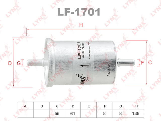 Купить запчасть LYNX - LF-1701 Фильтр топливный подходит для Citroen Berlingo 1.1-1.8 96/C2/C3 1.1-1.6 02/C4 1.4-2.0 04/C5 1.8-3.0 01/Saxo 1.0-1.6 96-03/Xantia 1.6-3.0 93-03/Xsara 1.4-2.0 97-05, Peugeot 106 1.0-1.6  LF-1701