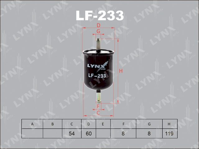Купить запчасть LYNX - LF-233 Фильтр топливный подходит для NISSAN Avenir 1.8-2.0 94-00/Pulsar 1.5-1.8 90-97/Primera 1.8-2.0 95-01/Sunny 1.3-1.5 94-01 LF-233