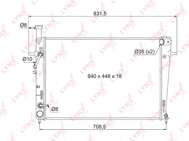 Купить запчасть LYNX - RB-1072 Радиатор охлаждения паяный AT подходит для HYUNDAI Tucson(JM) 2.0-2.7 04-12 RB-1072