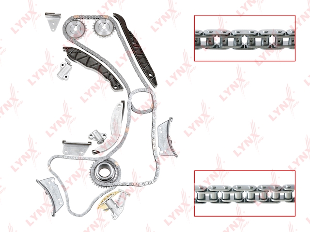 Купить запчасть LYNX - TK-0021 Комплект цепи ГРМ подходит для HYUNDAI H-1/Starex 2.5D 02-07 / H-1(TQ) 2.5D 08, KIA Sorento(JC) 2.5D 02 TK-0021