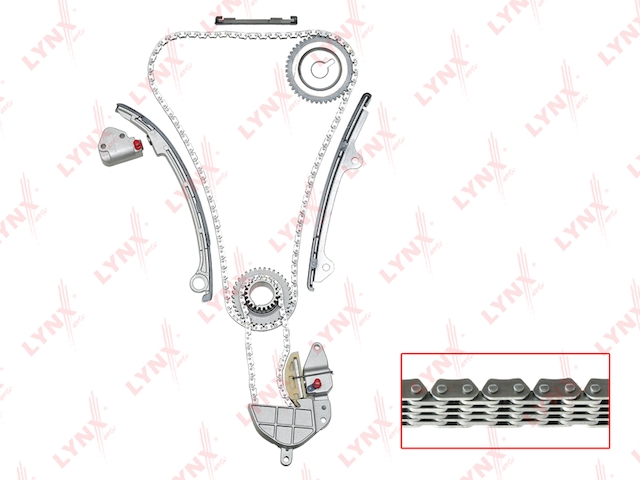 Купить запчасть LYNX - TK-0030 Комплект цепи ГРМ подходит для NISSAN Teana(J31) 2.0 03-08 / Avenir(W11) 2.0 01-05 / Primera(P12) 2.0 02 / X-Trail(T30) 2.0-2.5 01-13 (Для ДВС QR) TK-0030