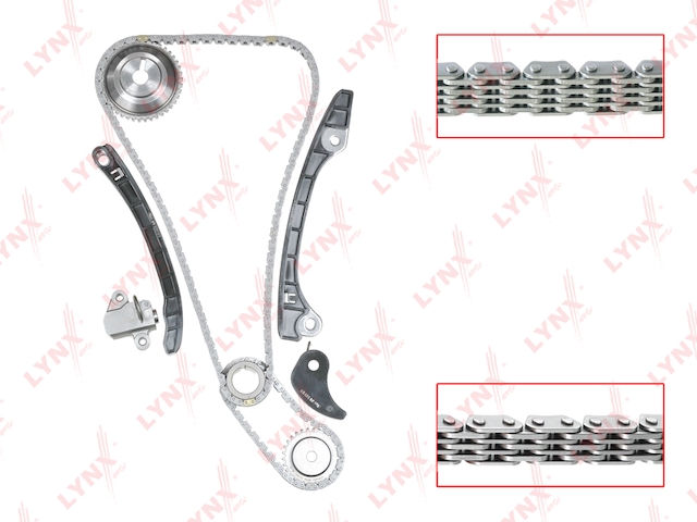 Купить запчасть LYNX - TK-0051 Комплект цепи ГРМ подходит для NISSAN Micra(K12) 1.6 05-10 / Note(E11) 1.6 06-10 / Qashqai(J10) 1.6 07-10 / Tiida 1.6 07-10 / Cube(Z11) 1.5 03-05 (Для ДВС HR) TK-0051
