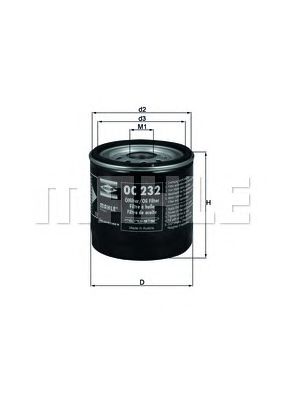 Купить запчасть MAHLE - OC232 Фильтр масляный FO Focus 1.8TD (C9DA/C9DC) 99-; Transit 2.5D/TD 88-