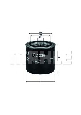 Купить запчасть MAHLE - OC236 Фильтр масляный NI Almera/Primera 2.2DCi 03-Jeep Cherokee/Grand Cherokee 2.5-5.9i 91-