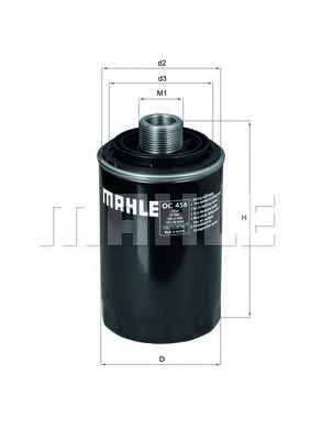 Купить запчасть MAHLE - OC456 Фильтр масляный AU A3/A4/A5 1.8-2.0 TFSI 09/04 -; VW Passat 07-; SK Octavia 04-, Superb 08-;