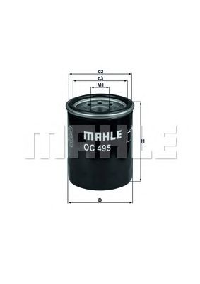 Купить запчасть MAHLE - OC495 Фильтр масляный MI Colt VI 1.1-1.5 6/04-;;;SMART Forfour 1.1-1.5 4/04-;