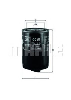 Купить запчасть MAHLE - OC51OF Фильтр масляный AU 80/A6; SE Ibiza 93-; VW Passat 1.6D/TD-2.5TDi 88-;