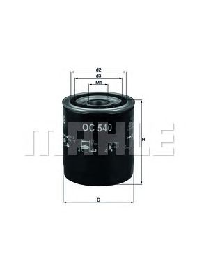 Купить запчасть MAHLE - OC540 Фильтр масляный HY Terracan 01-, H-1 01-; KI Carnival II/III 01-;;;