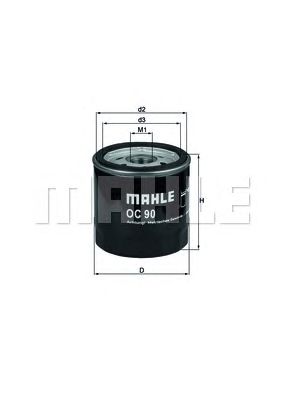 Купить запчасть MAHLE - OC90OF Фильтр масляный DW Nexia 95-08;;OP Ascona C, Astra, Kadett E, Omega A/B, Vectra A/B/C, Corsa, Frontera;