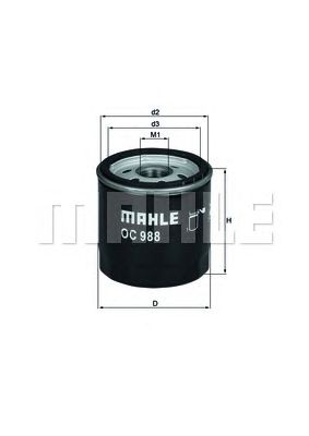 Купить запчасть MAHLE - OC988 Фильтр масляный TO Land Cruiser 90/150 3.0D/Previa/Yaris 06-; LE GS 300,ES,RX