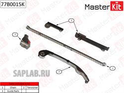 Купить запчасть MasterKit - 77B0015K Комплект цепи ГРМ Nissan Almera/Tino 1.5i-1.8i 16V QG15/QG18DE 00 без звездочек 77B0015K