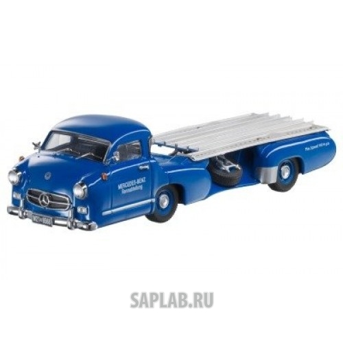 Купить запчасть MERCEDES - B66040569 Модель Mercedes-Benz Race car transporter, 1955, Blue, Scale 1:43