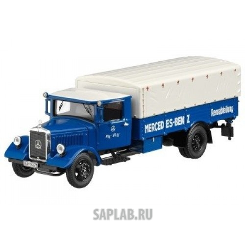 Купить запчасть MERCEDES - B66041023 Модель Mercedes-Benz Lo 2750 race car transporter, 1936, Blue, Scale 1:43