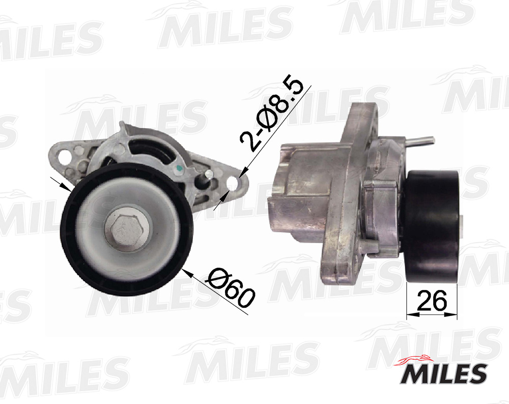 Купить запчасть MILES - AG00028 Натяжитель ремня приводного с кондиционера RENAULT LOGAN/MEGANE 1.5DCi/1.6 16v AG00028