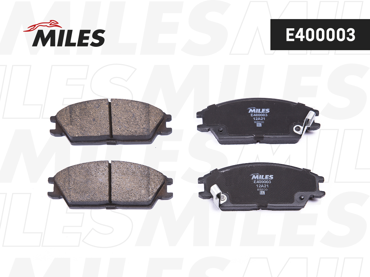 Купить запчасть MILES - E400003 Колодки тормозные передние (без датчика) (Смесь Low-Metallic) (HYUNDAI ACCENT II, GETZ) (TRW GDB3331) E400003