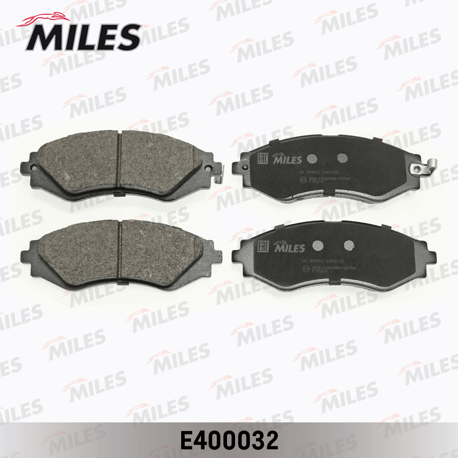 Купить запчасть MILES - E400032 Колодки тормозные передние (без датчика) (Смесь Low-Metallic) CHEVROLET LANOS/LACETTI/REZZO/DAEWOO NEXIA/NUBIRA/LEGANZA (TRW GDB3216) E400032