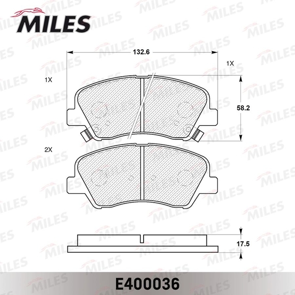 Купить запчасть MILES - E400036 Колодки тормозные передние (без датчика) (Смесь Low-Metallic) (HYUNDAI SOLARIS, KIA RIO III) (TRW GDB3548) E400036