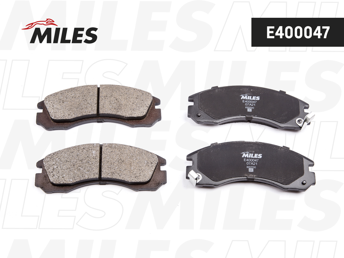 Купить запчасть MILES - E400047 Колодки тормозные передние (без датчика) (Смесь Low-Metallic) (MITSUBISHI GALANT IV-VI, PAJERO II-III, PEUGEOT 4007) (TRW GDB1126) E400047