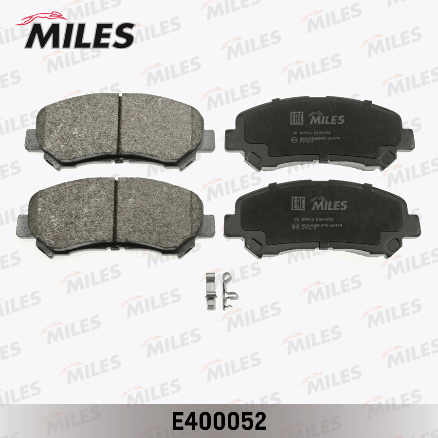 Купить запчасть MILES - E400052 Колодки тормозные передние (без датчика) (Смесь Low-Metallic) NISSAN QASHQAI 1.6/2.0 07-/X-TRAIL 07- (TRW GDB3467) E400052