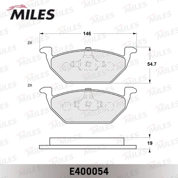 Купить запчасть MILES - E400054 Колодки тормозные передние (без датчика) (Смесь Low-Metallic) (SKODA FABIA I-II, OCTAVIA (1U_), VW GOLF IV) (TRW GDB1357) E400054