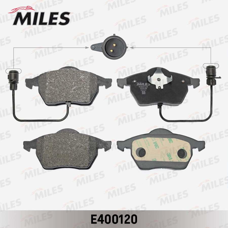 Купить запчасть MILES - E400120 Колодки тормозные передние (с датчиком) (Смесь Low-Metallic) (AUDI 100/A6 (C4)) (TRW GDB1049) E400120