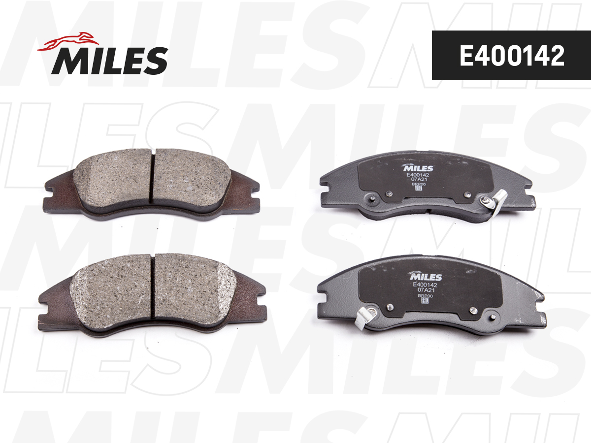 Купить запчасть MILES - E400142 Колодки тормозные передние (без датчика) (Смесь Low-Metallic) (KIA CERATO (LD), SPECTRA (LD)) (TRW GDB3367) E400142