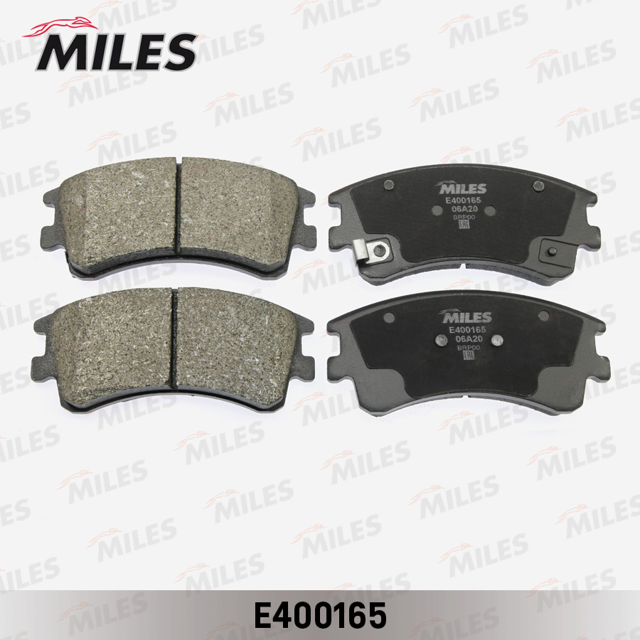 Купить запчасть MILES - E400165 Колодки тормозные передние (без датчика) с индикатором износа (Смесь Low-Metallic) MAZDA 6 02 (TRW GDB3310) E400165