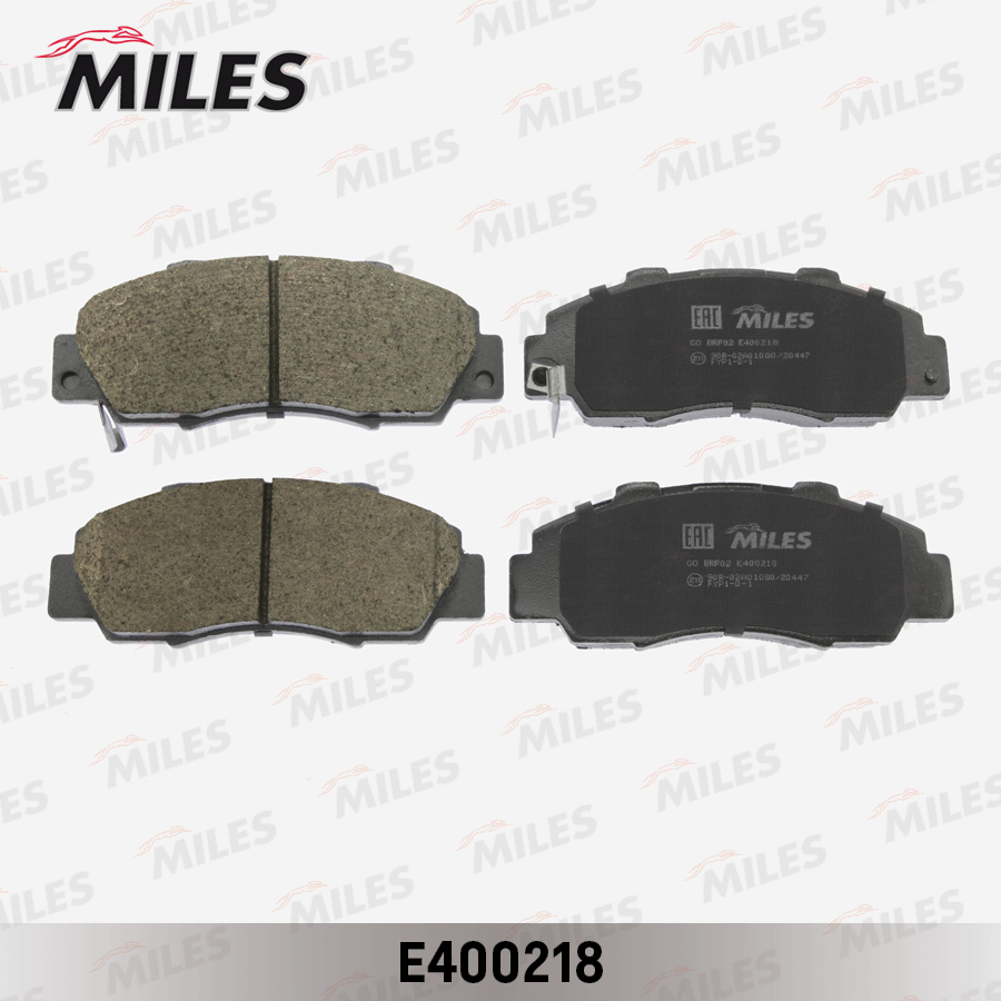 Купить запчасть MILES - E400218 Колодки тормозные передние (без датчика + болты) (Смесь Low-Metallic) (HONDA ACCORD 91-98/CR-V 95-02) (TRW GDB995) E400218