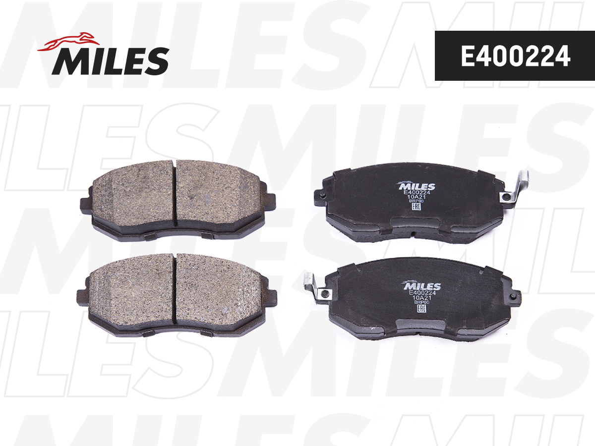 Купить запчасть MILES - E400224 Колодки тормозные передние (без датчика) (Смесь Low-Metallic) (SUBARU FORESTER 01-/IMPREZA 01-/LEGACY 98-) (TRW GDB3371) E400224