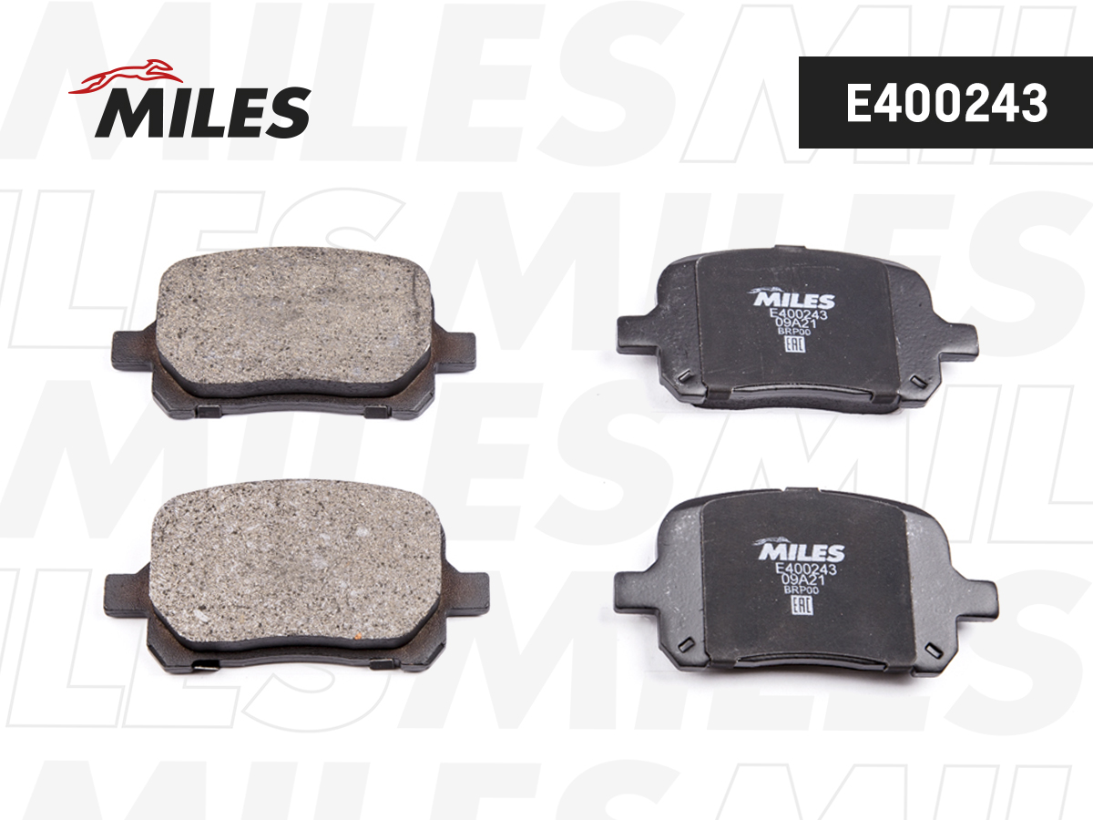 Купить запчасть MILES - E400243 Колодки тормозные передние (без датчика) (Смесь Low-Metallic) (TOYOTA CAMRY/PREVIA 2.2-3.0 96-/LEXUS RX300 00-03) (TRW GDB3152) E400243