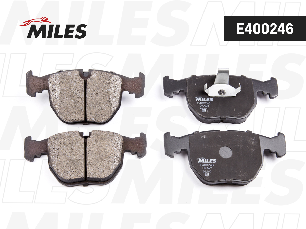 Купить запчасть MILES - E400246 Колодки тормозные передние (без датчика) (Смесь Low-Metallic) (BMW Е38/E39/X5 3.0/4.4) (TRW GDB1261) E400246