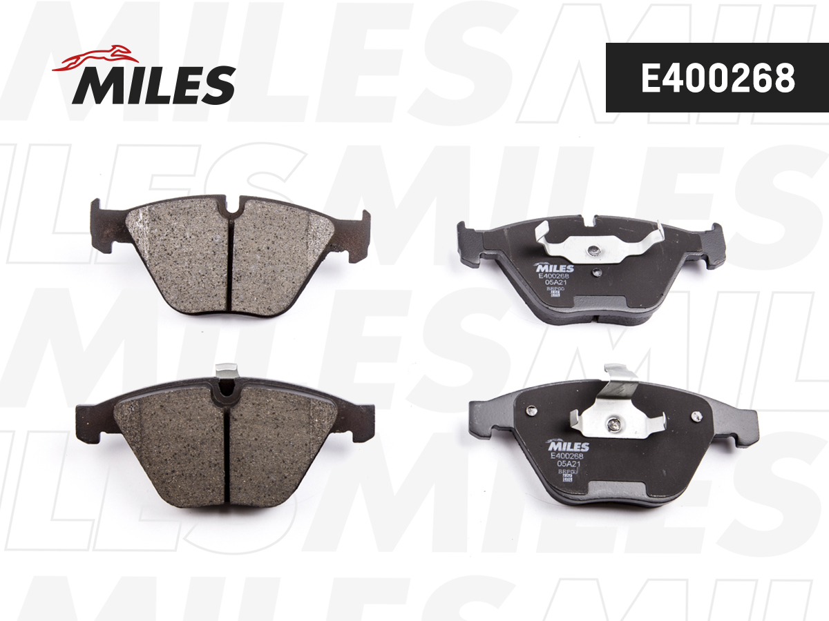 Купить запчасть MILES - E400268 Колодки тормозные передние (без датчика) (Смесь Low-Metallic) (BMW E60/E61/E65) (TRW GDB1498) E400268