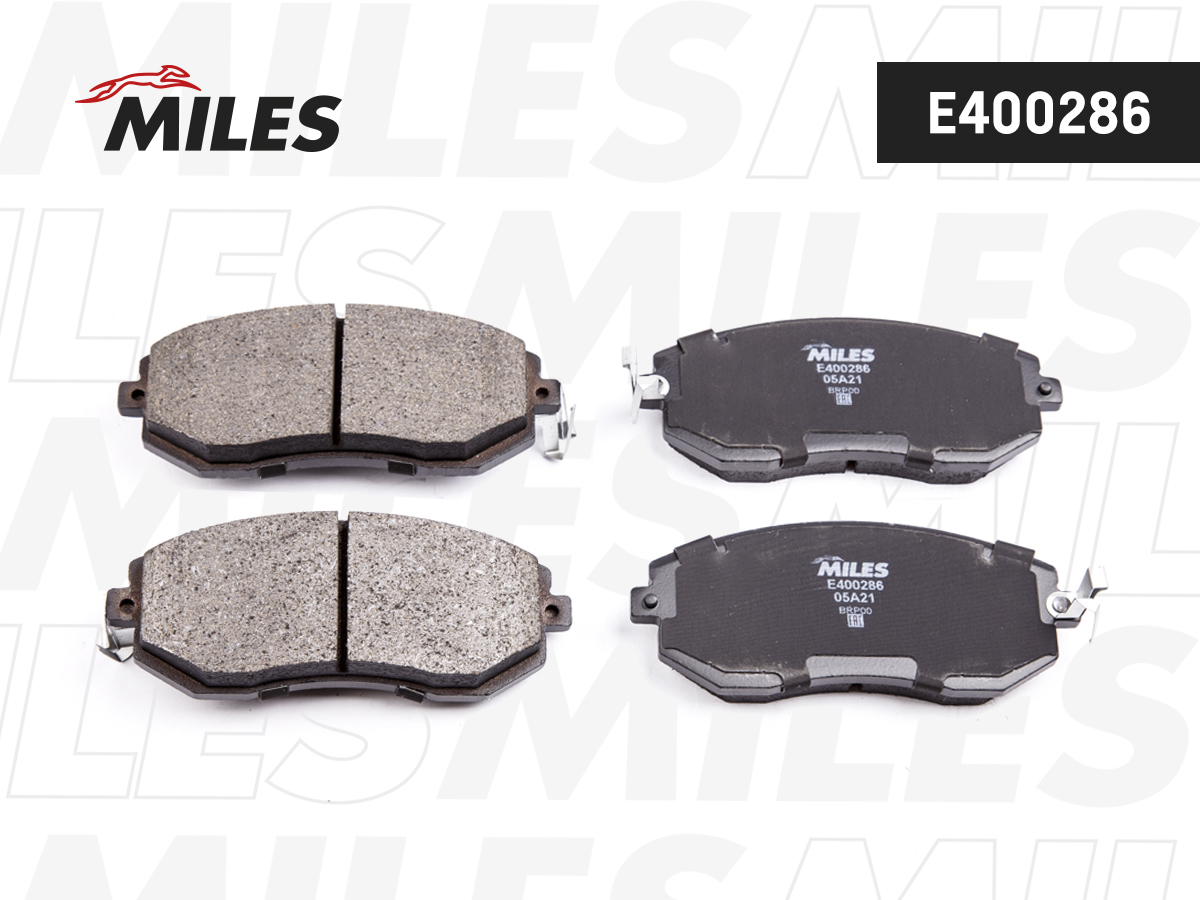 Купить запчасть MILES - E400286 Колодки тормозные передние (без датчика) (Смесь Low-Metallic) (SUBARU FORESTER 08-/IMPREZA 08-/XV 12-) (TRW GDB3519) E400286